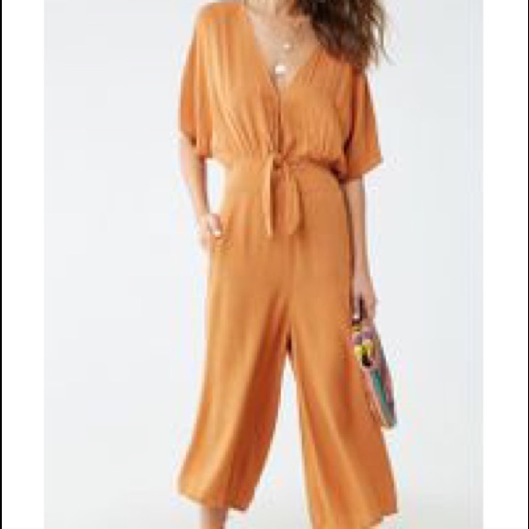 Forever 21 Pants - Burnt Orange Tie front playsuit romper